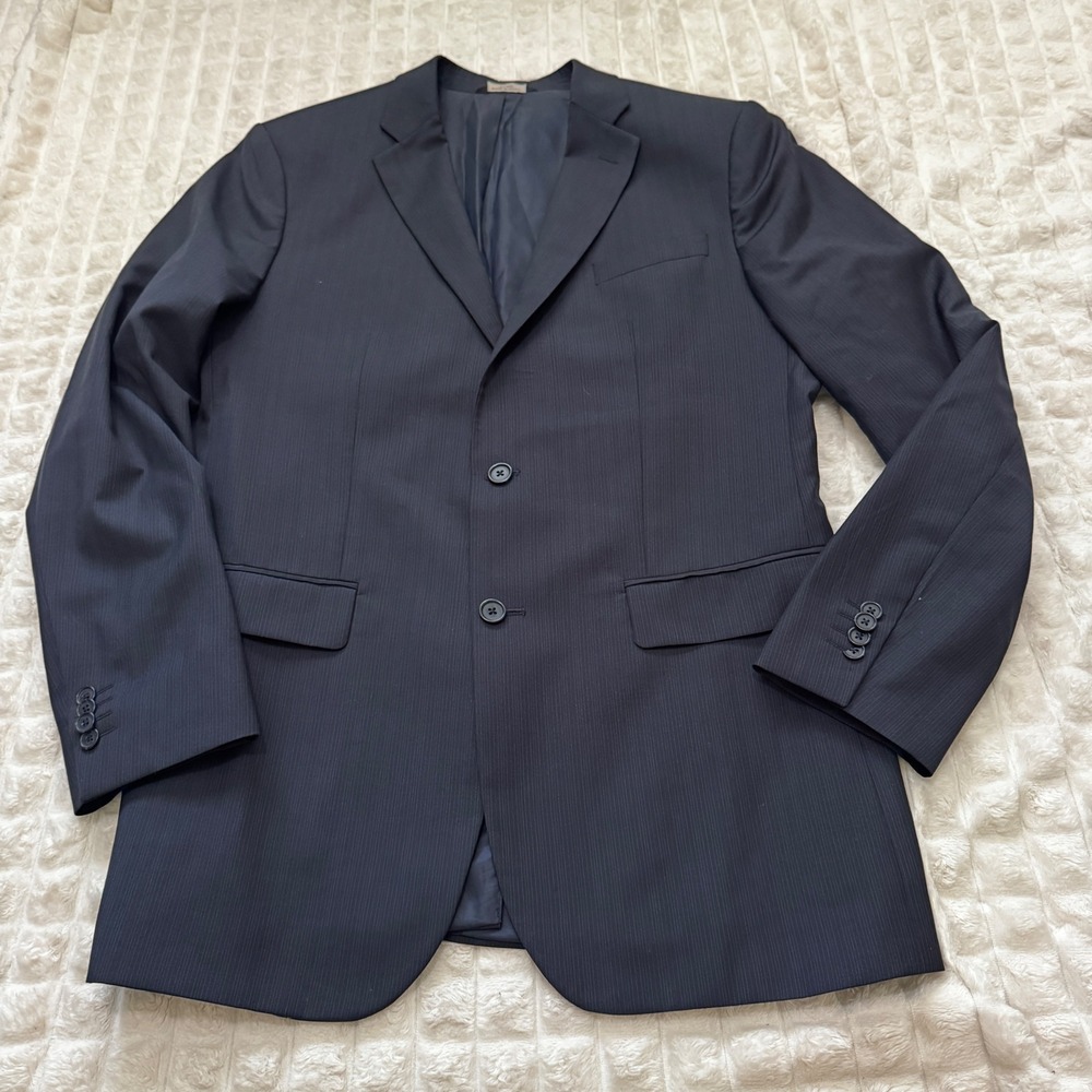 Banana Republic 44 Long Classic Fit 100% Wool Navy Blue Two Button Blazer